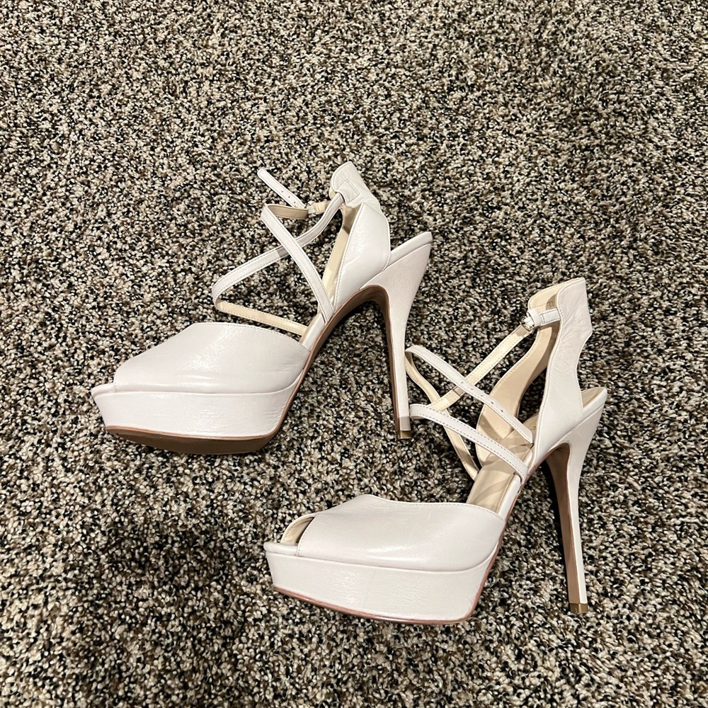 Nine West Cream Strappy Heels